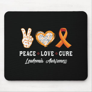 Peace Love cure Leukaemia awareness men women kids Mouse Pad