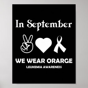 Peace Love Cure Leukaemia Awareness Men Women Kids Poster