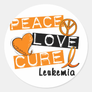 Peace Love Cure Leukaemia Classic Round Sticker