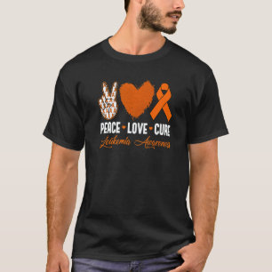 Peace Love Cure Leukemia Awareness Month Warrior W T-Shirt