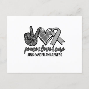 Peace Love Cure Lung Cancer Awareness Invitation Postcard