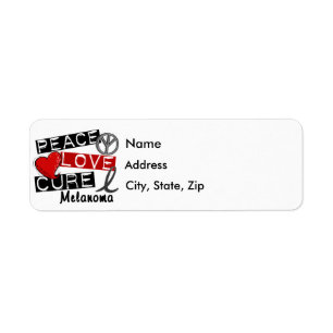 Peace Love Cure Melanoma Return Address Label