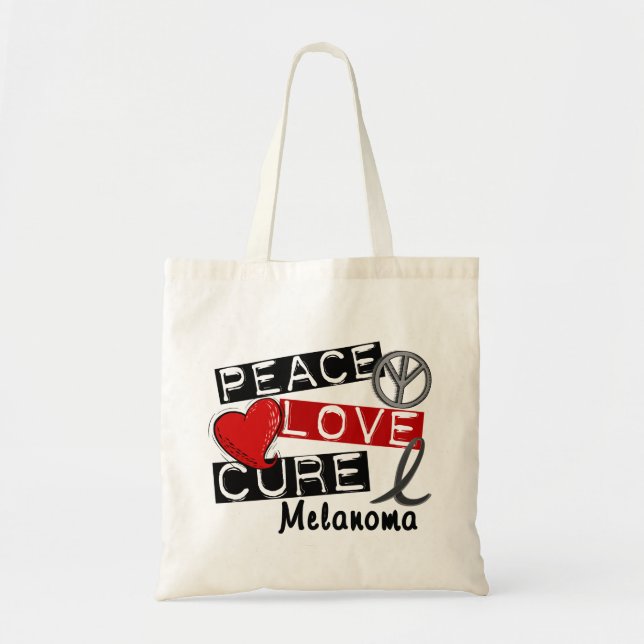 Peace Love Cure Melanoma Tote Bag (Front)