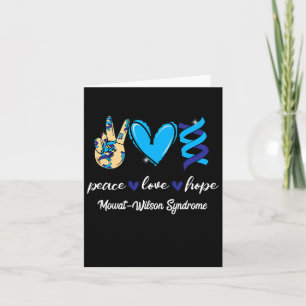 Peace Love Cure Mowat-wilson Syndrome Blue Ribbon Card