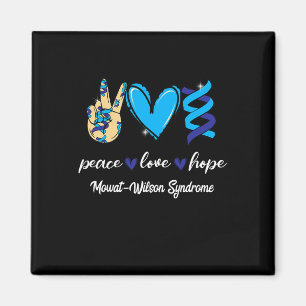 Peace Love Cure Mowat-wilson Syndrome Blue Ribbon Magnet