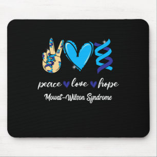 Peace Love Cure Mowat-wilson Syndrome Blue Ribbon Mouse Pad