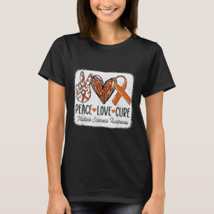 Peace Love Cure Ms Warrior Multiple Sclerosis Awar T-Shirt