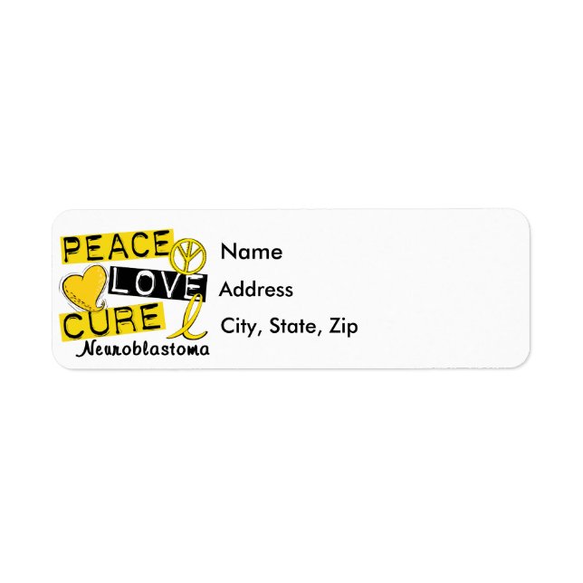 Peace Love Cure Neuroblastoma Return Address Label (Front)