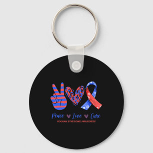 Peace Love Cure Noonan Syndrome Awareness Key Ring