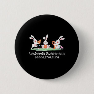 Peace Love Cure Orange Ribbon Leukaemia Awareness 6 Cm Round Badge