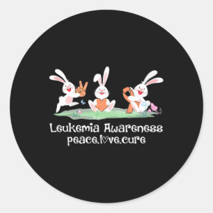 Peace Love Cure Orange Ribbon Leukaemia Awareness Classic Round Sticker