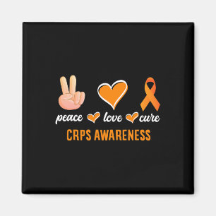Peace Love Cure Orange Ribbon Rsd Crps Awareness Magnet
