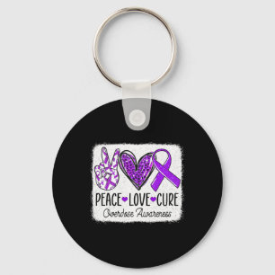 Peace Love Cure Overdose Awareness Month Purple Ri Key Ring