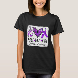 Peace Love Cure Overdose Awareness Month Purple Ri T-Shirt