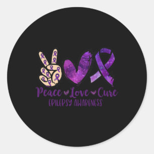 Peace love Cure Overdose Awareness Ribbon  Classic Round Sticker