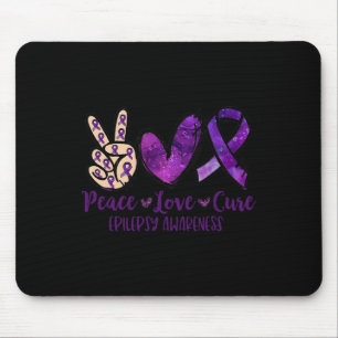 Peace love Cure Overdose Awareness Ribbon Mouse Pad