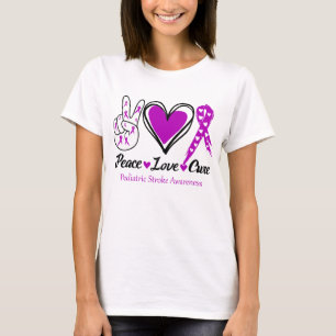 Peace Love Cure Paediatrics Stroke Awareness T-Shirt