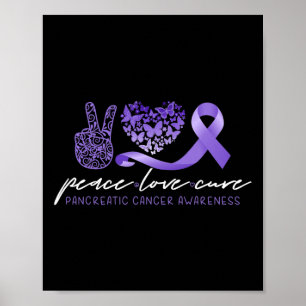 Peace Love Cure Pancreatic Cancer Awareness 1  Poster