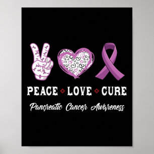 Peace Love cure Pancreatic cancer awareness men wo Poster