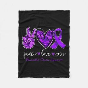 Peace Love Cure Pancreatic Cancer Awareness Month  Fleece Blanket