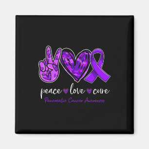 Peace Love Cure Pancreatic Cancer Awareness Month Magnet