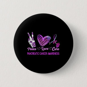Peace Love Cure Pancreatic Cancer Awareness Women' 6 Cm Round Badge