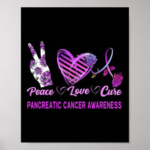 Peace Love Cure Pancreatic Cancer Awareness Women' Poster