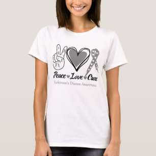 Peace Love Cure Parkinson's Disease Awareness T-Shirt