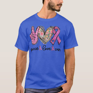 Peace Love Cure Pink Ribbon Breast Cancer Awarenes T-Shirt