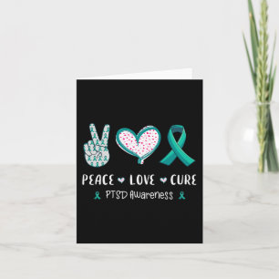 Peace Love Cure Ptsd Stress Disorder Awareness Men Card