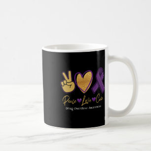 Peace Love Cure Purple Drug Overdose Awareness 1 Coffee Mug
