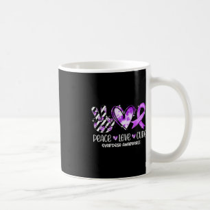 Peace Love Cure Purple Ribbon Overdose Awareness  Coffee Mug