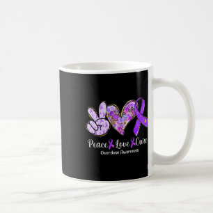Peace Love Cure Purple Ribbon Overdose Awareness G Coffee Mug