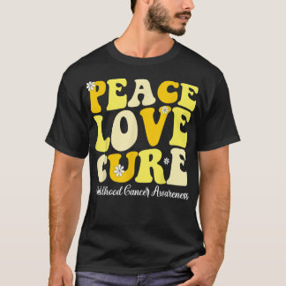 Peace Love Cure Retro Childhood Cancer Awareness G T-Shirt