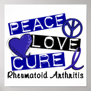 Peace Love Cure Rheumatoid Arthritis RA Poster