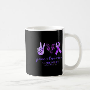 Peace Love Cure Ribbon Leopard Heimerheimer Brain  Coffee Mug