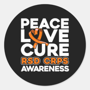 Peace Love Cure Rsd Crps Awareness Classic Round Sticker
