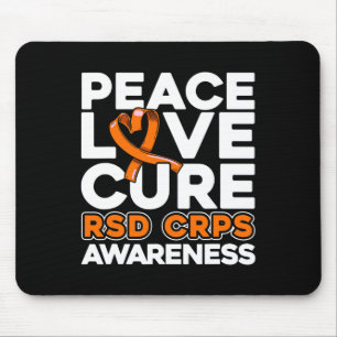 Peace Love Cure Rsd Crps Awareness Mouse Pad