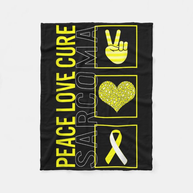 Peace Love Cure Sarcoma Bone Cancer Awareness Just Fleece Blanket (Front)