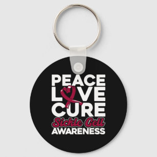 Peace Love Cure Sickle Cell Awareness 1 Key Ring