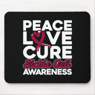 Peace Love Cure Sickle Cell Awareness 1 Mouse Pad