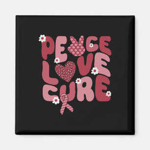 Peace Love Cure Sickle Cell Awareness Groovy Burgu Magnet