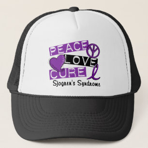 Peace Love Cure Sjogren's Syndrome Trucker Hat