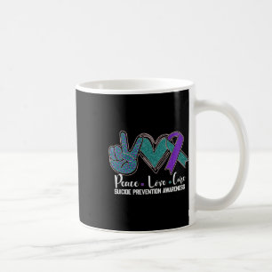 Peace Love Cure Suicide Prevention Awareness 1  Coffee Mug