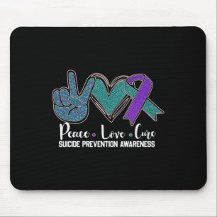 Peace Love Cure Suicide Prevention Awareness 1 Mouse Pad