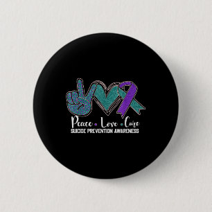 Peace Love Cure Suicide Prevention Awareness 6 Cm Round Badge