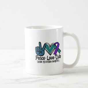 Peace Love Cure Suicide Prevention Awareness  Coffee Mug