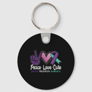 Peace Love Cure Suicide Prevention Awareness Key Ring