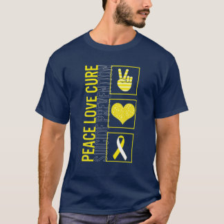 Peace Love Cure Suicide Prevention Awareness Ribbo T-Shirt