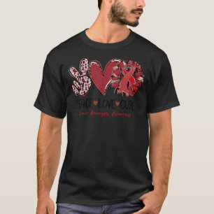 Peace Love Cure Sunflower Leopard Brain Aneurysm A T-Shirt
